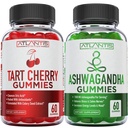 60 Ashwagandha Gummies + 60 Tart Cherry Gummies -Ashwagandha Tehostaa energiatasoja ja vahvistaa immuunijärjestelmää - Tart Cherry on kehittynyt virtsahapon puhdistus välittömästi kihtikipu Reli