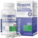 Bronson Men's Probiootti 50 miljardia PMY Plus Prebiootti Ashwagandhan, Sarviapilan ja Sinkin kanssa, tukee tervettä digestiota ja immuunitoimintaa ei-GMO, 60 kasvissyöjän kapselia
