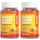 Kurkuma Curcumin Gummies 500 mg aikuisille, mustapippuri, inkivääri juuri, C-vitamiini, Low Sugar Fruit Gummies, Orange Flavor - 120 Counts