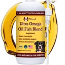 Natural Dog Company Ultra Omega Oil for Dogs a 2000 MG Omega 3, 6, 9, jossa lohi, Pollock & Pellavaöljy, EPA & DHA, Dog Supplement for Skin, Takki, nivelet, Allergia & kutistuminen, koiran kalaöljy 16oz