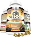TUOREET TERVETULOA Musta siemenöljy kapselit kylmä Pressed 1300mg - 100% Pure ei-GMO Nigella Sativa - Immuuni & Joint Support - Premium Softgel Supplement