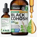 BIO KRAUTER Musta Cohosh juuriväri - Vegaani Musta Cohosh täydentää Naisten tuki - Alkoholi ja sokeriton - 2 Fl.Oz.