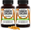 Kurkumaiini, jossa on BioPerine Black Pepper & 95% kurkuminoidit, suurin absorptio yhteiseen tukeen, ei-GMO-kurkumalliset kapselit, valmistettu Yhdysvalloissa - 180 Veg Caps