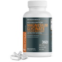 Bronson Magnesium Glycinate 200 mg Korkea imeytyminen Kelatoitu puskuroitu Hellävarainen vatsassa ei-GMO, 360 kasvissyöjän kapselit