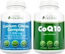 Kalsiumsilikaattikompleksi 1000 mg + CoQ10 100mg - 365 Vegaanikapselia + 240 Softgels Bundle - ilman D-vitamiinia - valmistettu Yhdysvalloissa