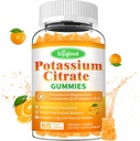 Kaliumsilikaatti Gummies ... Korkeatehoinen kaliumlisä lihasten terveyteen, jalkakramp-apuun, Elektrolyyttitasapaino Vegaani, ei-GMO, gluteeniton, oranssi maku 60