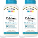 21 Century Calcium Plus D3 Liquid Filled Softgel, 1200 mg, 90