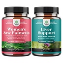 Bundle Extra Strength Saw Palmetto naisille ja maksan puhdistus Detox & Korjaus Formula - DHT Blocker Paksut Hiukset Vitamiinit hiustenlähtöä naisille - Silymarin maito Thistle Maksa Detox 70 kapselia