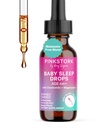 Vaaleanpunainen Stork Baby Sleep Drops, luonnollisesti tukea unta ilman melatoniinia imeväisille, pikkulapsille ja lapsille, Aid nukkua kamomilla ja magnesium, Baby Essentials for Bedtime, 1 oz, 30 Tarjoilut