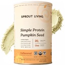 Sprout Living Organic Kurpitsa siemenproteiinijauhe, makuamaton, 20 grammaa kasviperäistä proteiinijauhetta ilman keinotekoisia makeuttajia, ei meijeri, ei-GMO, Vegaani, Gluteeniton (1 punta, 30 tarjoilua)