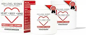 Korkean tason tiede CoQ10, Omega-3, E-vitamiini, Kardiologi Formulated for Heart + Body + Mind Health, DHA/EPA, Antioksidantti energia, Superior Biosable Fish Oil, Gluteeniton, 60 Softgels - 2 Pack