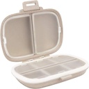 Holii Travel Pill Organizer, 8 Osat Kannettava pilleri tapauksessa, Päivittäinen pilleri laatikko pitää vitamiinit, Pieni pilleri säiliö taskulaukku lääketieteen Järjestäjä(Khaki)