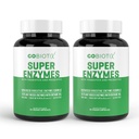 GOBIOTIX Dgestive Enzymes Supplement with Prebiootit ja Probiootit naisille ja miehille - Gut Health, Gluteeni digestio, Laktoosi Imeytyminen, kasvipohjaiset ruokavalio pillereitä - 120 kapselia