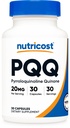 Nutricost PQQ (Pyrrolokinoliini kinone) 20mg, 30 kapselia - Kasvissyöjäkapselit, ei-GMO:t, gluteeniton
