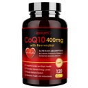 ZEBORA CoQ10-400 mg trans-resveratrolilla, PQQ & E-vitamiinilla - suuri imeytyminen Coenzyme-Q10:llä BioPerinellä - voimakas antioksidantti sydämen ja energian tuotantoon,120 kasviskapselia