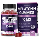 Melatoniini Gummies 10 mg aikuisille (180 Count) - Nopea liuottaminen Melatoniini Gummies - Gummy aikuisille sisältää 10 mg - Korkea Potency - Mixed Berry Flavor - Ei-GMO, Vegan Supplement & Made in USA