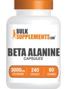 BulkSupplements.com Beta Alanine Kapselit - Beta Alanine Supplement, Pre-Workout Supplement - Gluteeniton, 4 kapselia per Serving, (3000 mg), 240 Count (Pack of 1)
