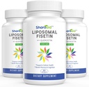 Liposomaalinen fisetiini ja Quercetin lisäravinteet 1200 mg/annos, korkea imeytyvä polyfenolit Antioksidantit naisille, miehet, ei-muuntogeeniset,Gluteeniton,Gluteeniton,3 pullo-180 Softgelia
