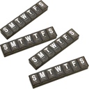 Viikottainen pilleri Organizer - (Pack of 4) Erittäin suuri vitamiineja säiliö Jumbo Helppo lukea kirjeitä, BPA Ilmainen - Päivittäinen matka 7 päivän lääkehoito pillerilaatikko tapauksessa (musta)