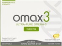 Omax3 Natural Omega 3 Kalaöljy pillereitä 1500 MG EPA DHA - Omega3 rasvahappo lisäravinteet Lihas ja nivelet - Gluteeniton, Wild Caught, Non GMO, 60 päivän toimitus läpipainopakkaus (2 laatikkoa)