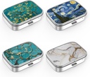 Pillerilaatikko 2 Osasto Pieni pilleri tapauksessa,Portable Pocket tai kukkaro pilleri Organizer pilleri säiliö pitää vitamiinit, lääke, kalaöljy ja lisäravinteet(4PCS)