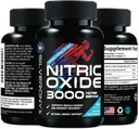 Ekstra vahvuus Typpioksidi täydentää 3X vahvuus L Arginiini, Sitruliini malaatti, AAKG, Beta Alanine - Premium lihasten tuki Nitricc Booster - Natural Energy & Heart Health Support - 180 kapselia