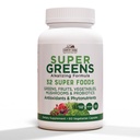 MAATILAT Super Greens Vegicaps, 32 Super Foods, Koko ravintolisä, vihreät, hedelmät, vihannekset, sienet ja probiootit, runsaasti antioksidantteja ja fytonutrientteja, 120 kreivi, 60 tarjoilua