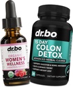Hormoni Balance for Women & Colon Cleanse - Organic Hormonal Balance Lisäravinteet Liquid Drops & Menstrual Cramp Periodi Tuki - 15 päivää Suoliston puhdistus pillereitä & Probiootti Colon Cleanser Detox