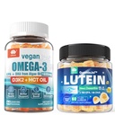 Sokeriton lutein 20 mg 40 mg & Vegan Omega3 Gummies 1280mg
