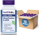 Natrol Mood positiivinen 5-HTP 50mg L-Theanine, B6-vitamiinia, B12-vitamiinia ja Folaattia, ravintolisä auttaa tukemaan positiivinen mieliala, 50 tablettia, 25-50 päivän tarjonta (pakkaus 12)