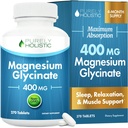 Magnesium Glycinate 400 mg - 270 Magnesiumtabletit (ei kapseleita) - 400 mg Elementaali Magnesium - Erittäin biologisesti saatavilla - Vegaani- ja kasvissyöjä - paremman unen, stressin ja kramppipuolustuksen hoitoon