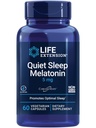 Life Extension Hiljainen uni Melatoniini, 5 mg, Tehokas unituki, terveet vuorokausirytmit, solupuolustus, gluteeniton, ei-GMO, kasvissyöjä, 60 kapselia