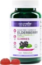 NatureWise Sambucus Elderberry Gummies - Sokeriton - Päivittäinen immuuni tuki täydentää lapsille ja aikuisille*, C-vitamiinia, D3, Sinkki - Vegaani, Gluteeniton, ei-GMO - 90 kreivi [45-päivä tarjonta]