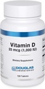 Douglas Laboratories D-vitamiini 25 mikrog (1 000 IU) - D3- vitamiini - Immunosupport, Bone Health & Hampaiden terveys* - D-vitamiini kolekalsiferoli - 100 tablettia