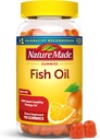 Luonto Made Fish Oil Omega 3 Gummies, Omega 3 Kalaöljyä täydentää, Terve sydän tuki, 150 Gummies, 75 päivän tarjonta