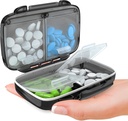 BEXEEN Pieni pilleri laatikko laukku Mini pilleri tapauksessa - Medicine pilleri Organizer Travel - Kannettava pilleri Kontti Kompakti pilleri haltija Kosteus Todiste Pocket Vitamiini Organizer 4 Osasto Lääkepakkaus