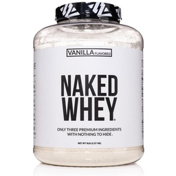 NAKED Vanilla Whey Protein Powder - Kaikki Natural Grass Fed Whey Protein Powder, Vanilla Flavor, Organic Coconut Sugar, 5Lb Bulk, GMO-vapaa, soijaton, Gluteeniton - 61 tarjoilua