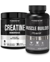 Jacked Factory Creatiini Monohydraatti Powder 150g - Creatiini täydentää lihasten kasvua, lisääntynyt vahvuus ja Essentials Lihas Builder - Päivittäinen Lihas rakentaja PeakATP (30 kapselia)