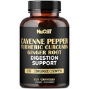 Cayenne Pippurin lisäravinteena kurkuma, inkiväärijuuri, Ceylon Cinnamon Bark & More - Immuunijärjestelmä, Yhteinen terveys & Ruoansulatusterveys tuki - 210 kapselia