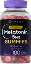 Carlyle Melatoniini 5 mg Gummies 100 Count Berry Flavor 100% Drug Free ...