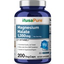 NusaPure Magnesiummalate 1350mg 200 Kasviskapselit (Vegaani, ei-GMO, Vegan)