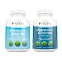 Kaliumkloridi 99 mg + magnesium Glycinate 400 mg - 365 + 270 tablettia - Kasvissyöjä Bundle - Valmistettu Yhdysvalloissa
