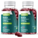 VITEEY Biotin Gummies hiuksille iho ja kynnet - Biotin hiusten kasvua Gummies - 5000 mikrog - Vegan, Gluteeniton, ei-GMO 120
