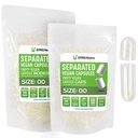 XPRS Nutra Vegan Koko 00 Erilliset kapselit - 100 Count Clear Premium Tyhjät kapselit Erotettu laukut - 00 Pillerit Tyhjä DIY täydennysosa Täyttö