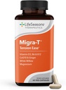 LifeSeasons Migra-T with Relieve-R PM - Migraine Prevention & Relief Supplement - Tukee vakavia päänsärkyjä - vähentää kevyttä ääntä ja odor sensitiivisyyttä - kuumetauti, valkoinen paju, magnesiumin inkivääri & CoQ10