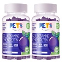 Lemmikkieläimet Puhdas Glukosamiini Chondroitin Gummies MSM & Elderberry Extra Strength - Joint Support, antioksidantti Immuuni tuki täydentää aikuisille, miehet & naiset.(2 Pack) Mustikka