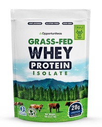 Opportuniteas Grass Fed Whey Isolate Protein Powder - Mautonta 28g Proteiinijauhetta ilman keinotekoisia makeuttajia, Hormonittomia lehmiä, ei GMO - 5lb