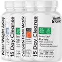 Detox Cleanse Kick Off Painonhallinta ja Extra Colon Cleanser. 4pk vedenhukka, turvotus, tasainen vatsa, Puffiness w Apple Siideri Viinitarha, Senna Leaf, Glucomannan, Kromi, Probiootti 120 pillereitä