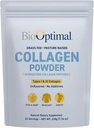 BioOptimal Collagen Peptides Powder - Grass-Fed, Pasture-Raised Hydrolysed Protein Supplement for Skin, Hair, & Nails - non-GMO, Zero Sugar Daily Sugar Supplement for Men & Women (22 Servings)