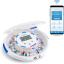 Live Fine Smart WiFi Automaattinen pilleri Jakaja Clear Lid 28-päivä lääkkeiden Järjestäjä Jopa 9 annosta per päivä hoito seuranta Lock Key, Kevyt / Sound Hälytteet elintarvikkeisiin ja vitamiinit
